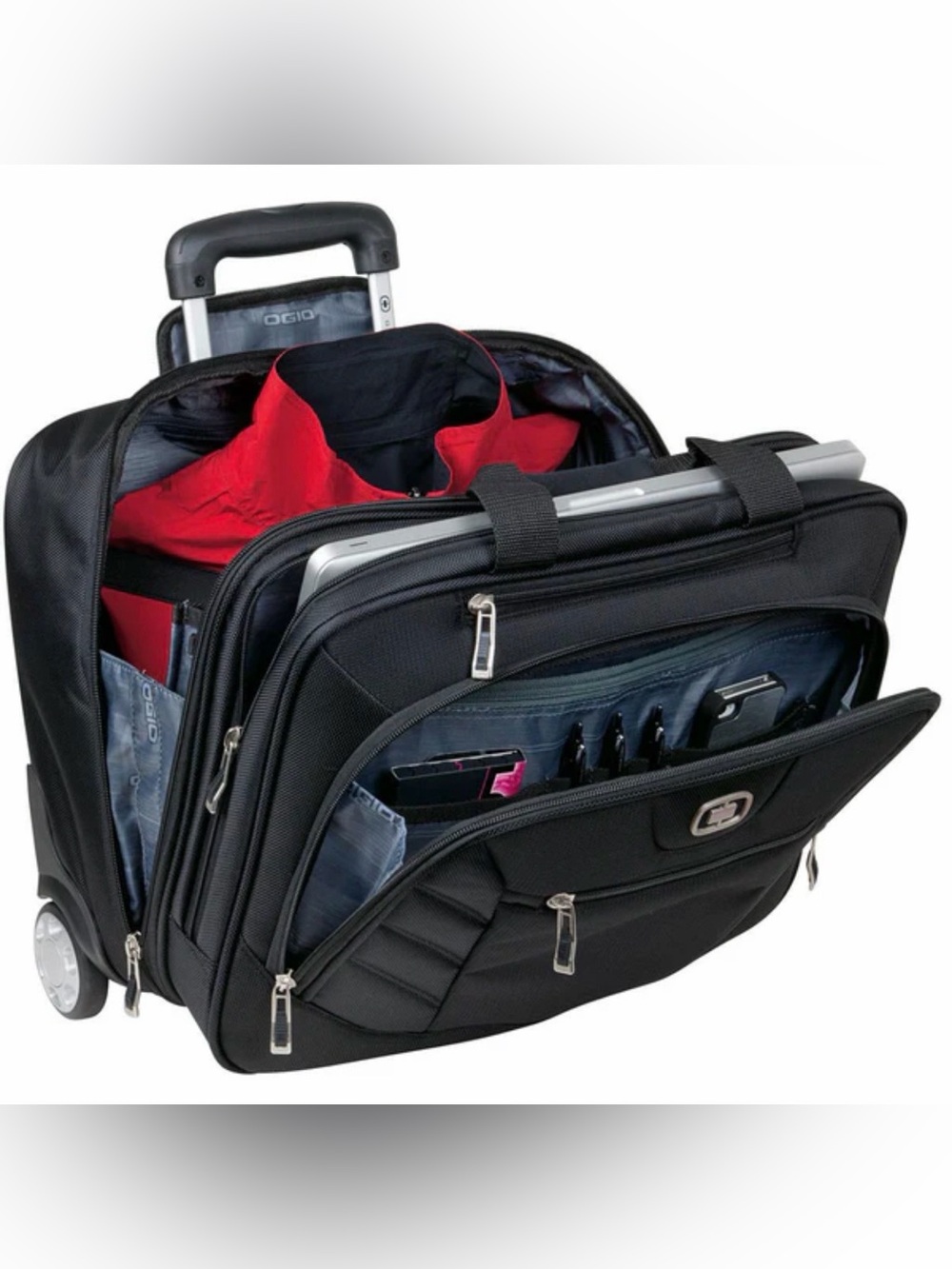 OGIO Black Lucin Rolling Laptop Briefcase & Carry on Luggage Combo Great Carryon